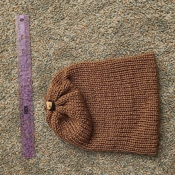 Handmade Tan Beanie - Picture 2 of 4